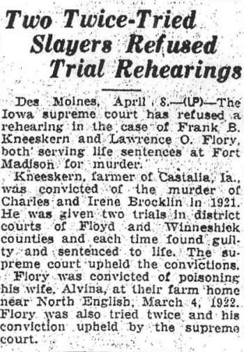 Van Brocklin Murder Waterloo Evening courier, Waterloo, Iowa Friday Apr. 8, 1927